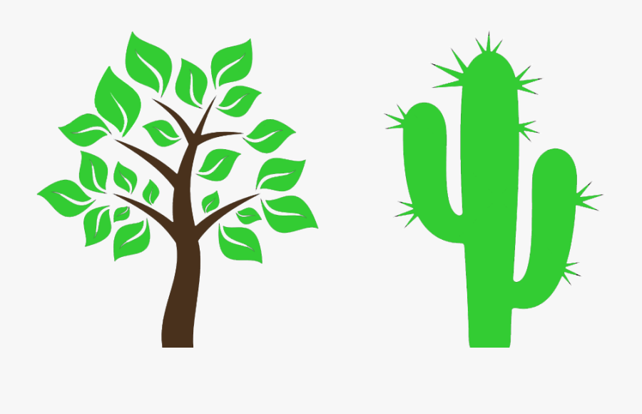 Clipart Tree Cactus - Tree With Leaves Clipart, Transparent Clipart