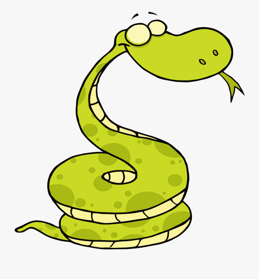 Vipers Clip Art Cute - Coiled Snake Cartoon, Transparent Clipart