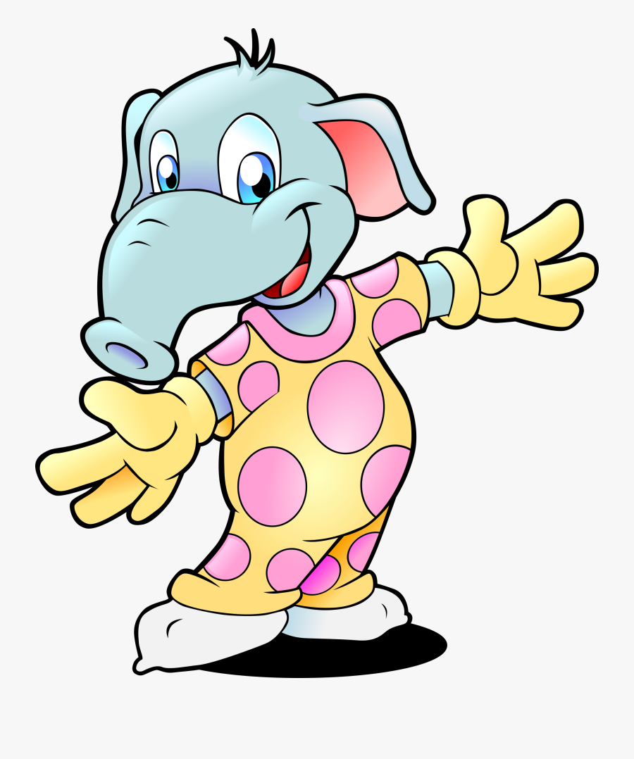 Human Behavior,art,area - Cartoon Elephant In Pajamas, Transparent Clipart