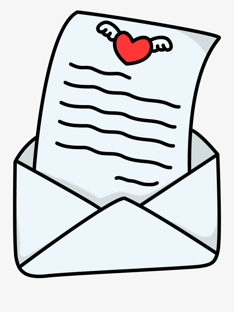 Free Love Letter Cliparts - Love Letter Line Art, Transparent Clipart