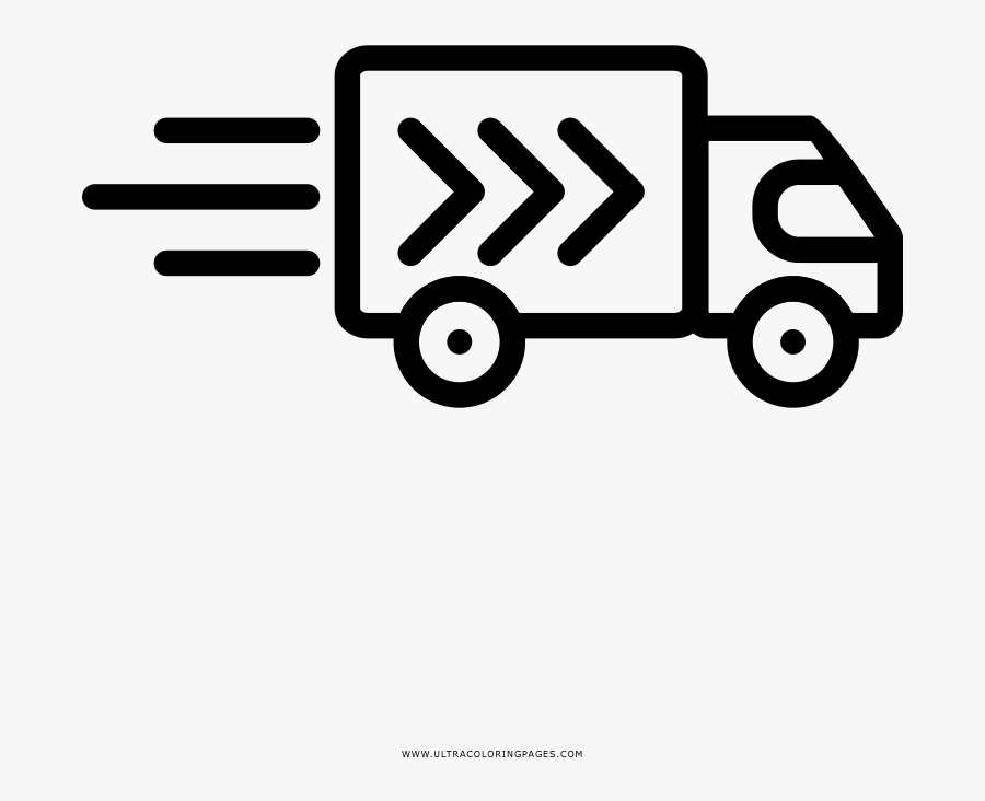 Delivery Truck Coloring Page - Delivery Truck White Logo, Transparent Clipart