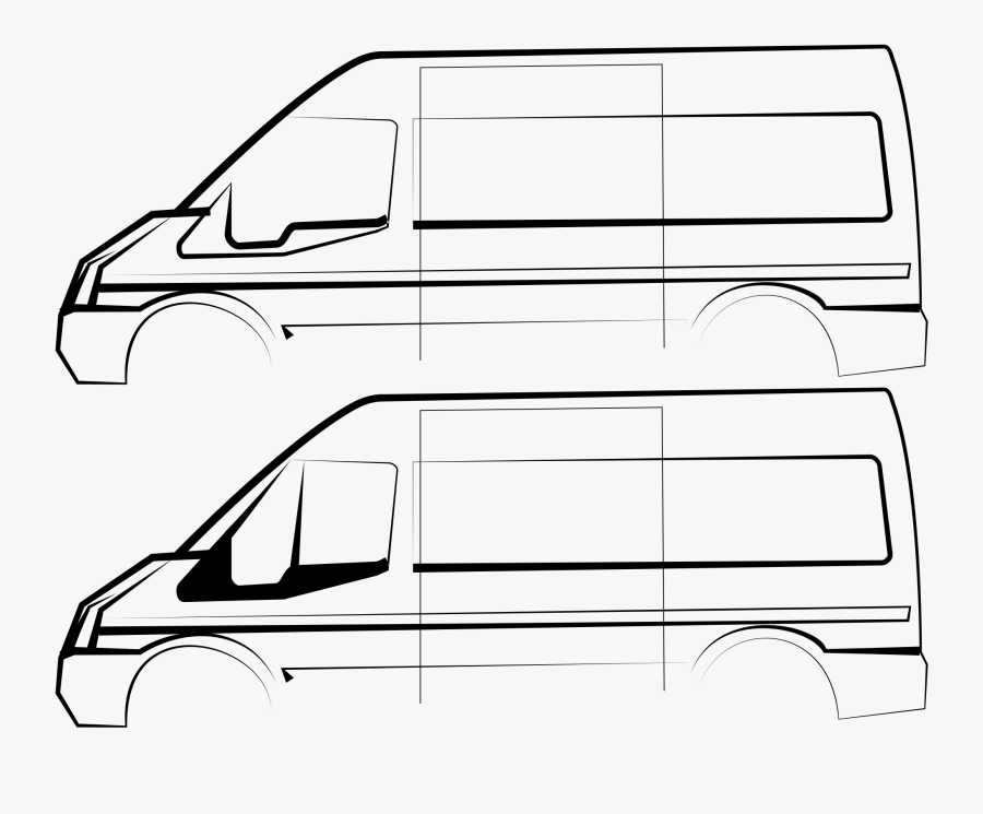 Vans Clipart Cargo Van - Ford Transit Van Outline, Transparent Clipart