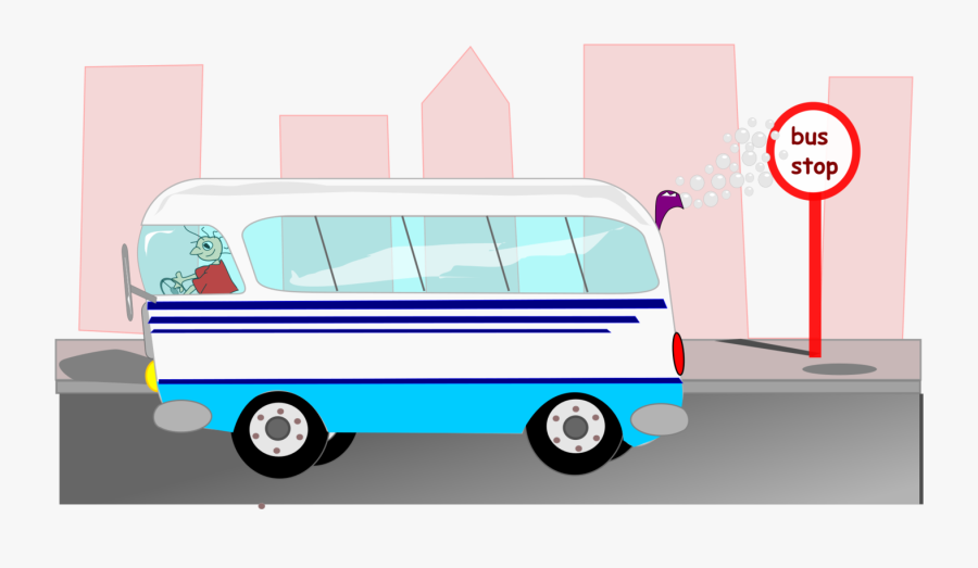 Airport Bus Motor Vehicle Car Van - Bus Leaving Bus Stop, Transparent Clipart