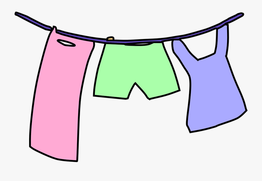 Clothesline, Laundry, Drying, Line, Clean, Clothes, - Clothes Drying Clipart Png, Transparent Clipart