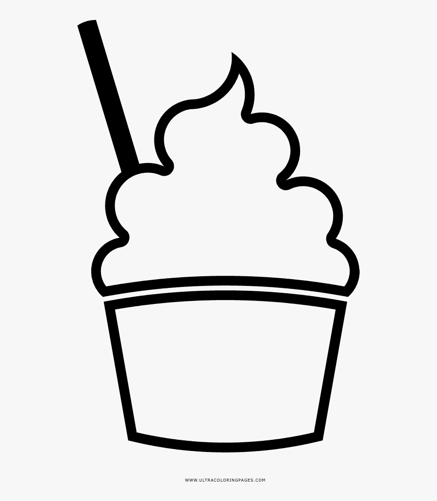 Ice Cream Cup Milkshake - Ice Cream Cup Clipart Black And White, Transparent Clipart