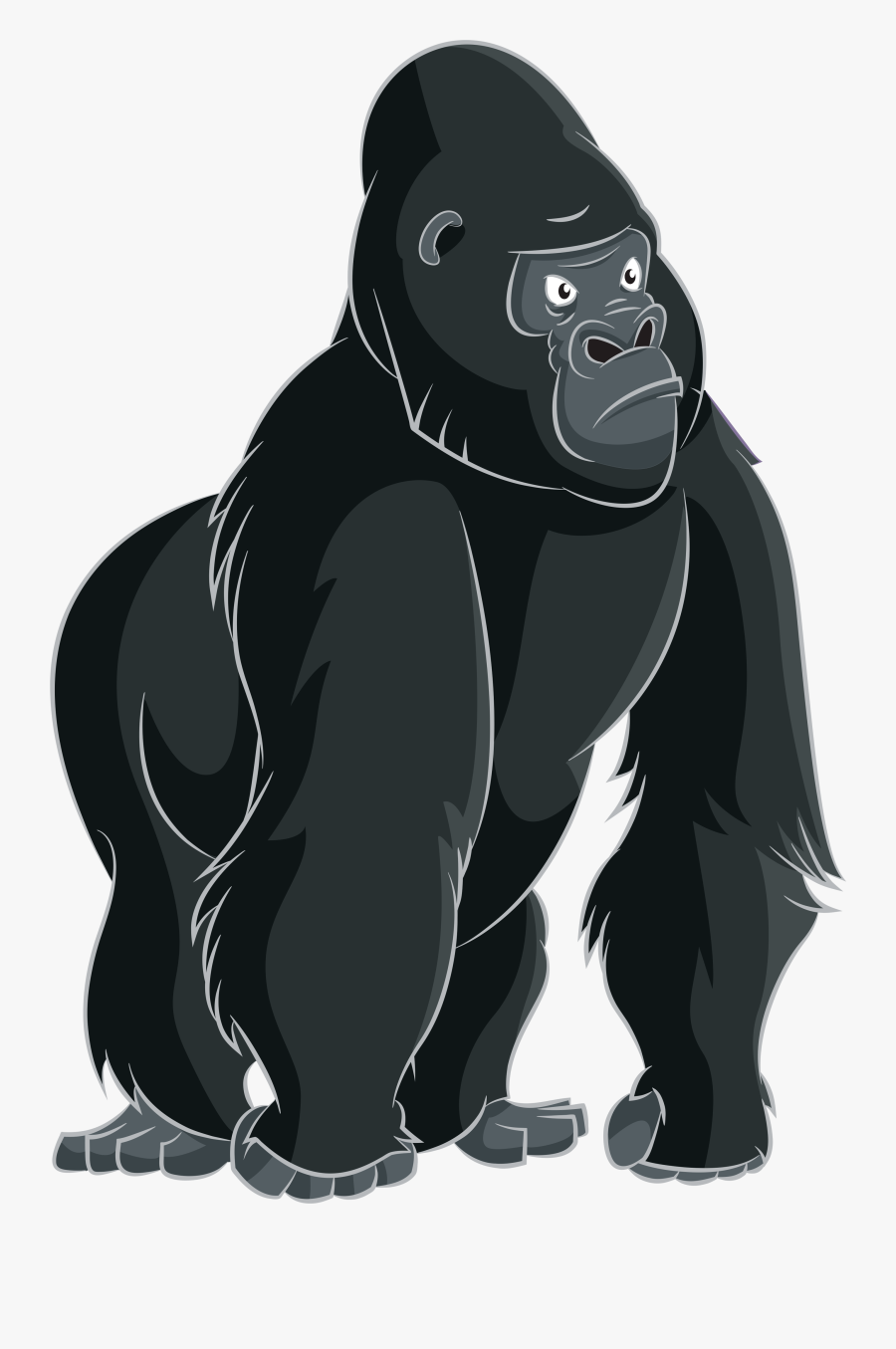 Gorilla Ape Cartoon Clip Art - Western Lowland Gorilla Cartoon, Transparent Clipart