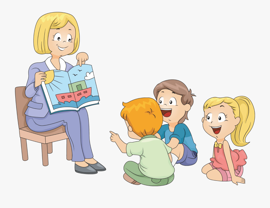 Transparent Preschool Story Time Clipart - Listening To A Story, Transparent Clipart