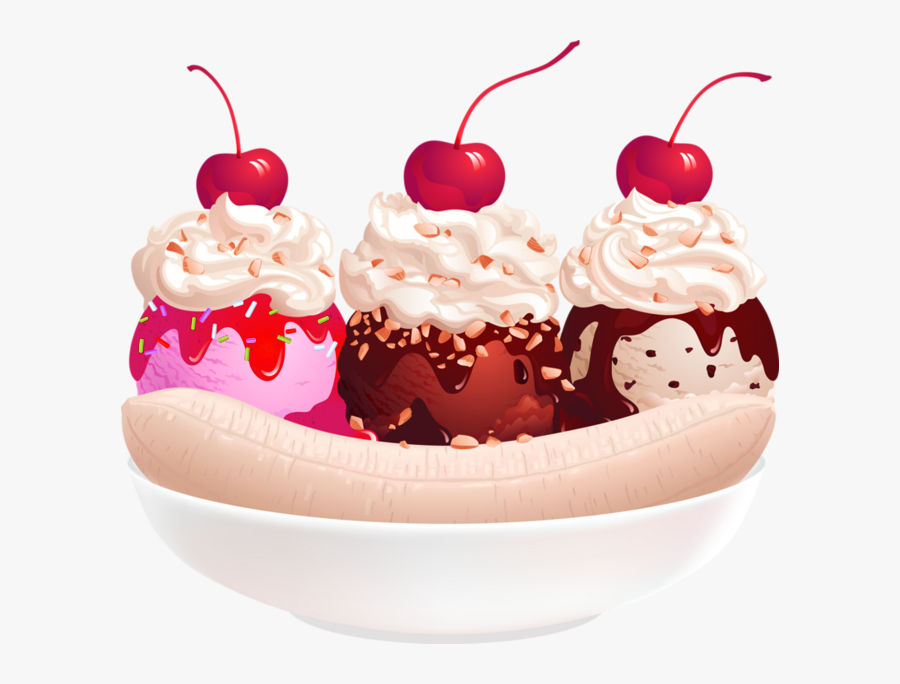 Transparent Icecream Sundae Clipart Ice Cream Sundae With Bananas Free Transparent Clipart Clipartkey