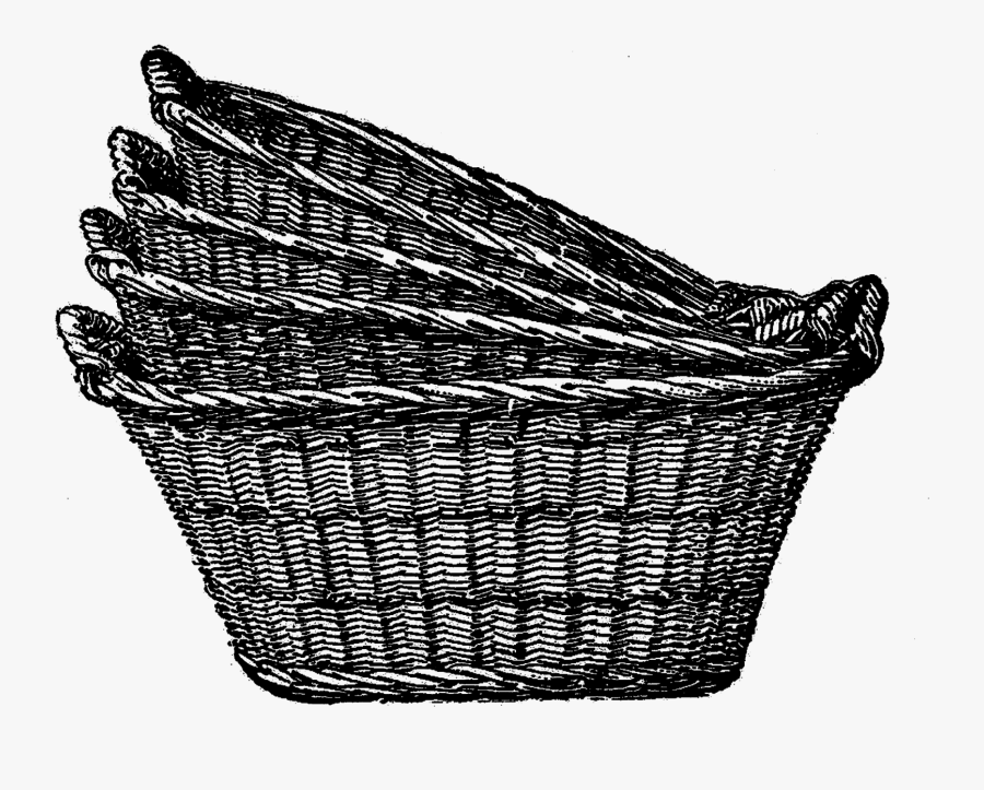 Clipart Black And White Empty Baskets, Transparent Clipart