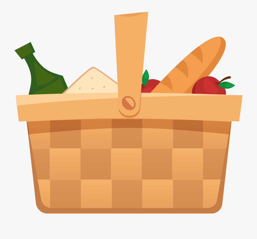 Transparent Canasta Png - Cartoon Picnic Basket, Transparent Clipart