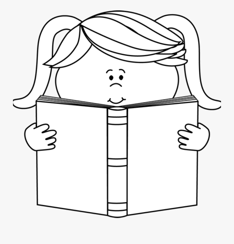 Read Book Clipart Black And White - Girl Reading Clipart Black And White, Transparent Clipart