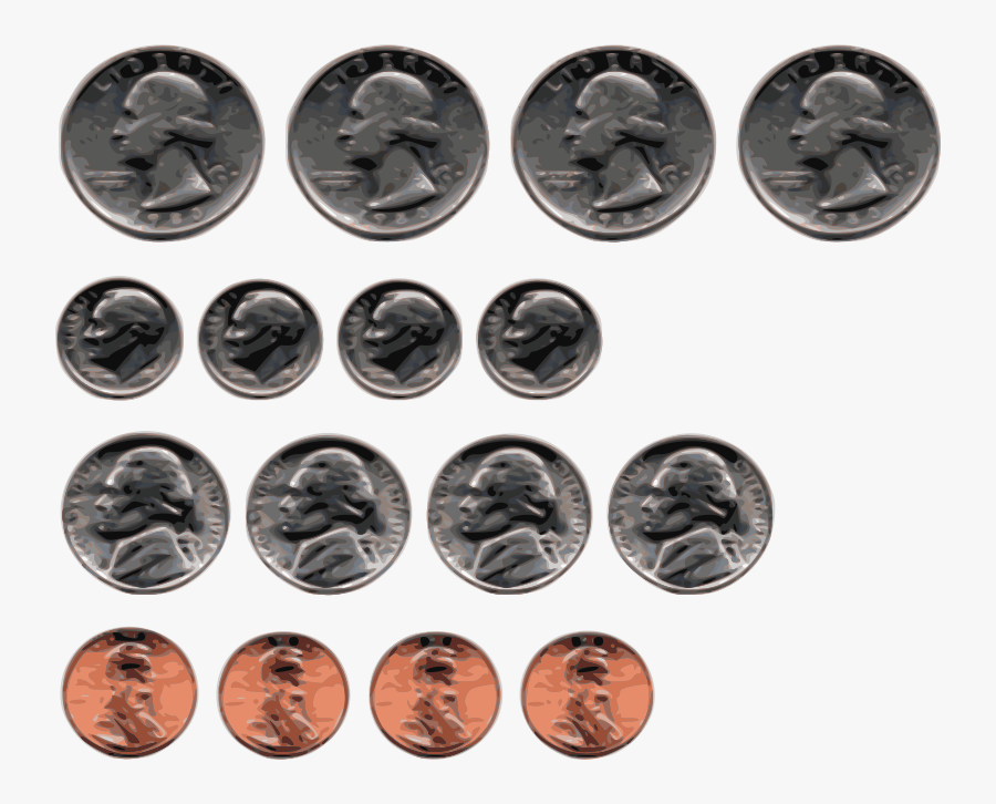 Clipart - All The Us Coins, Transparent Clipart
