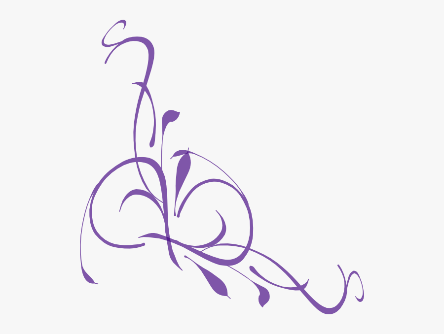 Purple Floral Swirl Clip Art At Clker - Floral Vector Purple Png, Transparent Clipart