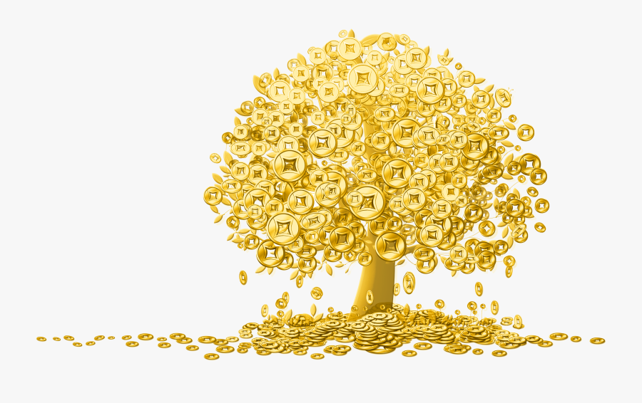 Chinese Gold Money Coins Zodiac Investor Stock Clipart - Chinese Gold Coin Tree, Transparent Clipart