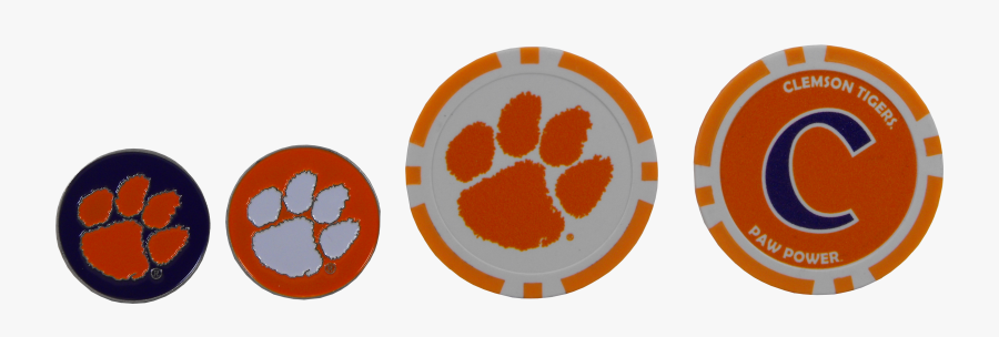 Golf - Ball - Marker - Set V=1497384472 - Clemson Tiger - Clemson Tiger Paw, Transparent Clipart