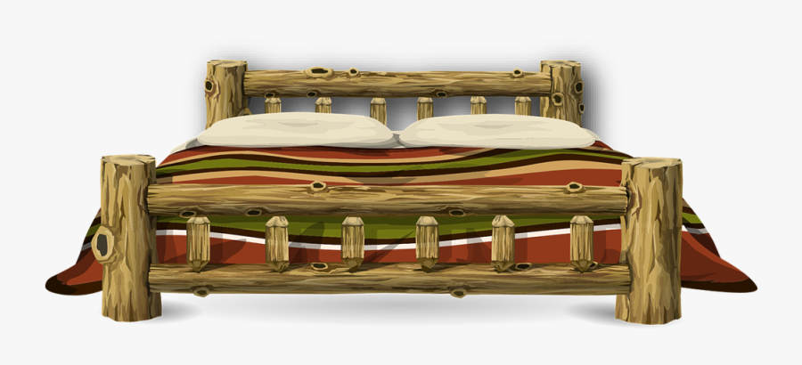 Bed Wood Rustic Furniture Bedroom Decor Pillow - Very Old Mattress, Transparent Clipart