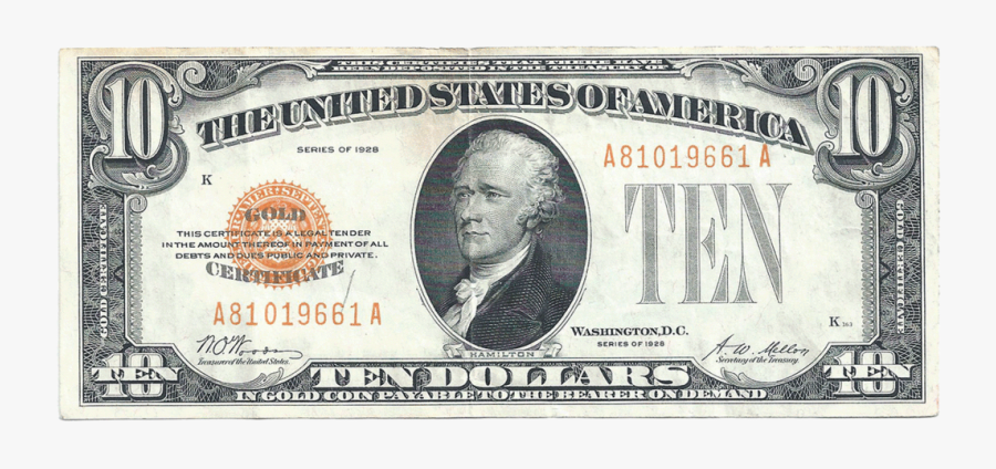 Transparent Dollar Clipart Png - Us Dollar Gold Certificate, Transparent Clipart