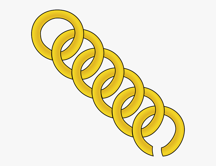 Gold Heart Necklace Clipart - Clip Art Cartoon Chain, Transparent Clipart