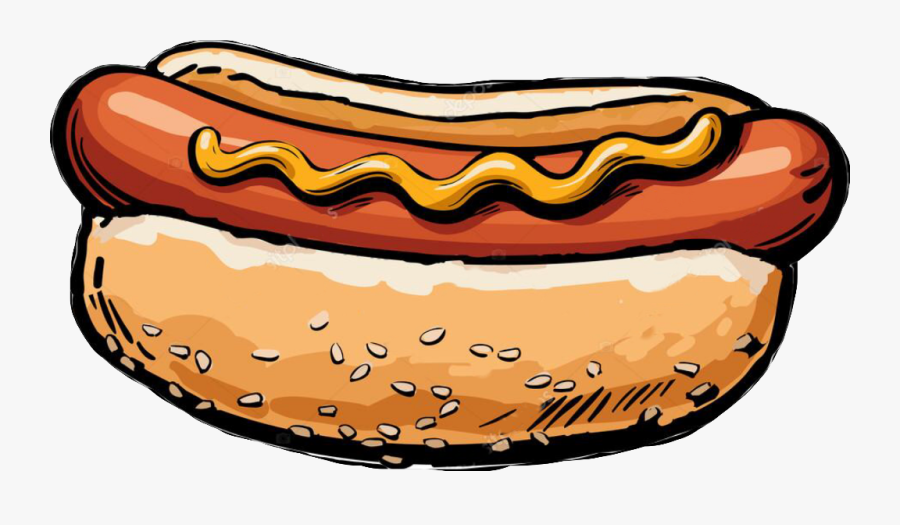 Hot Dog Ketchup And Mustard Clipart , Png Download - Sandwich Hot Dog Sketch, Transparent Clipart