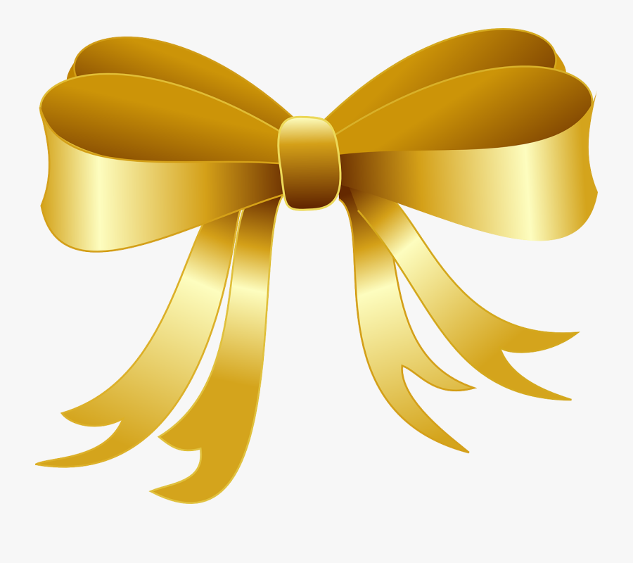 Gold Christmas Bow Clipart, Transparent Clipart