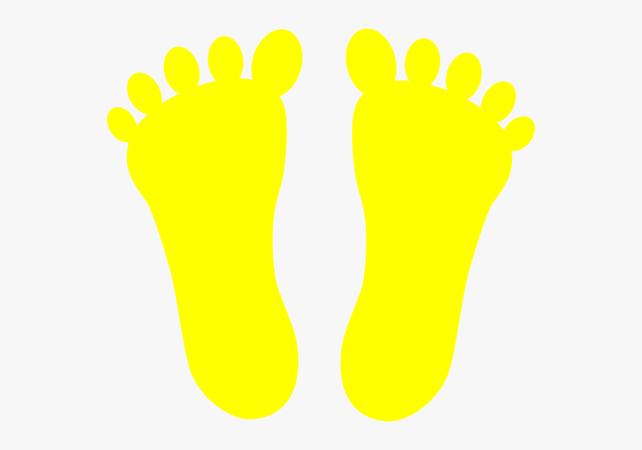 Yellow Feet Clipart - Baby Footprints Yellow Background, Transparent Clipart