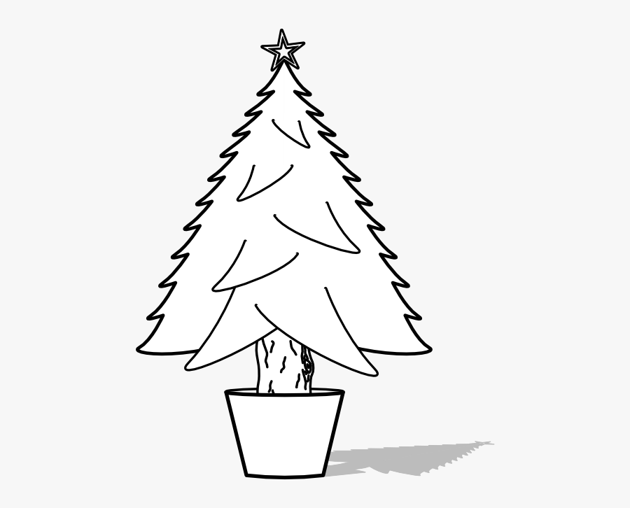 Transparent Christmas Tree Clip Art Black And White - Christmas Tree, Transparent Clipart