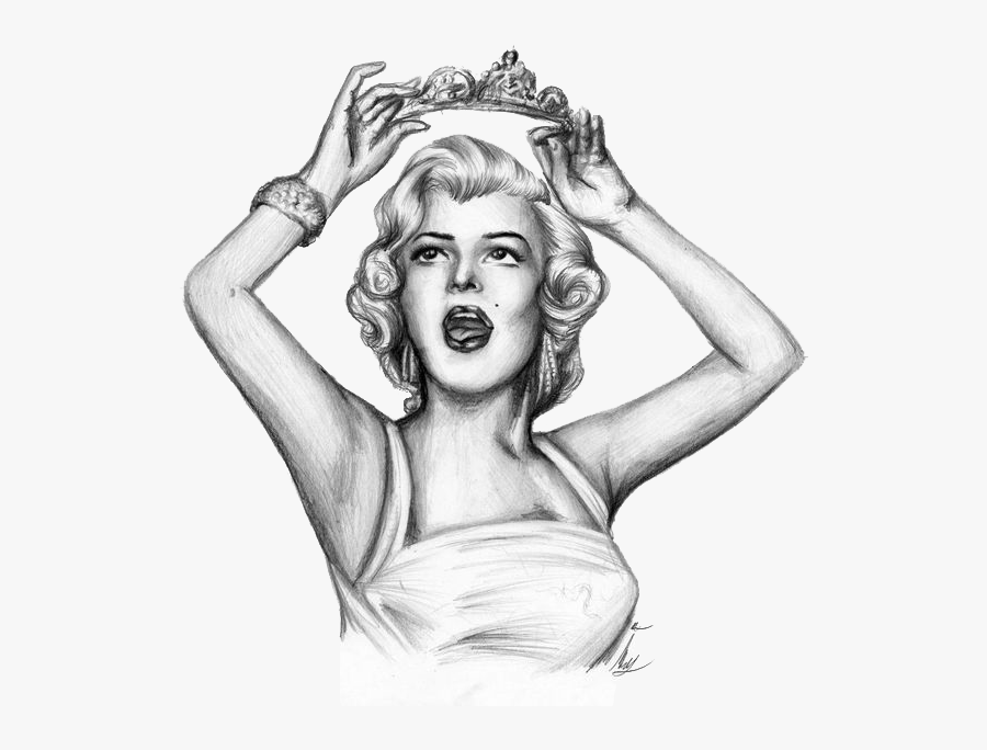 Clipart Black And White Library Drawing Photography - Marilyn Monroe Sketch Drawing, Transparent Clipart