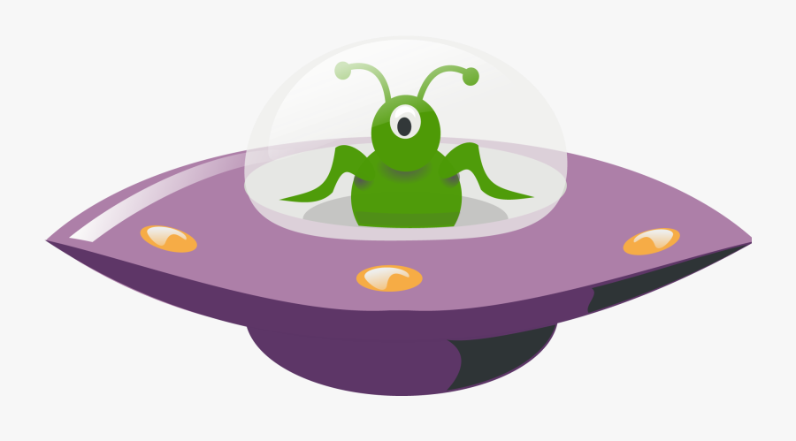 Ufo In Cartoon Style - Alien In Ufo Png, Transparent Clipart