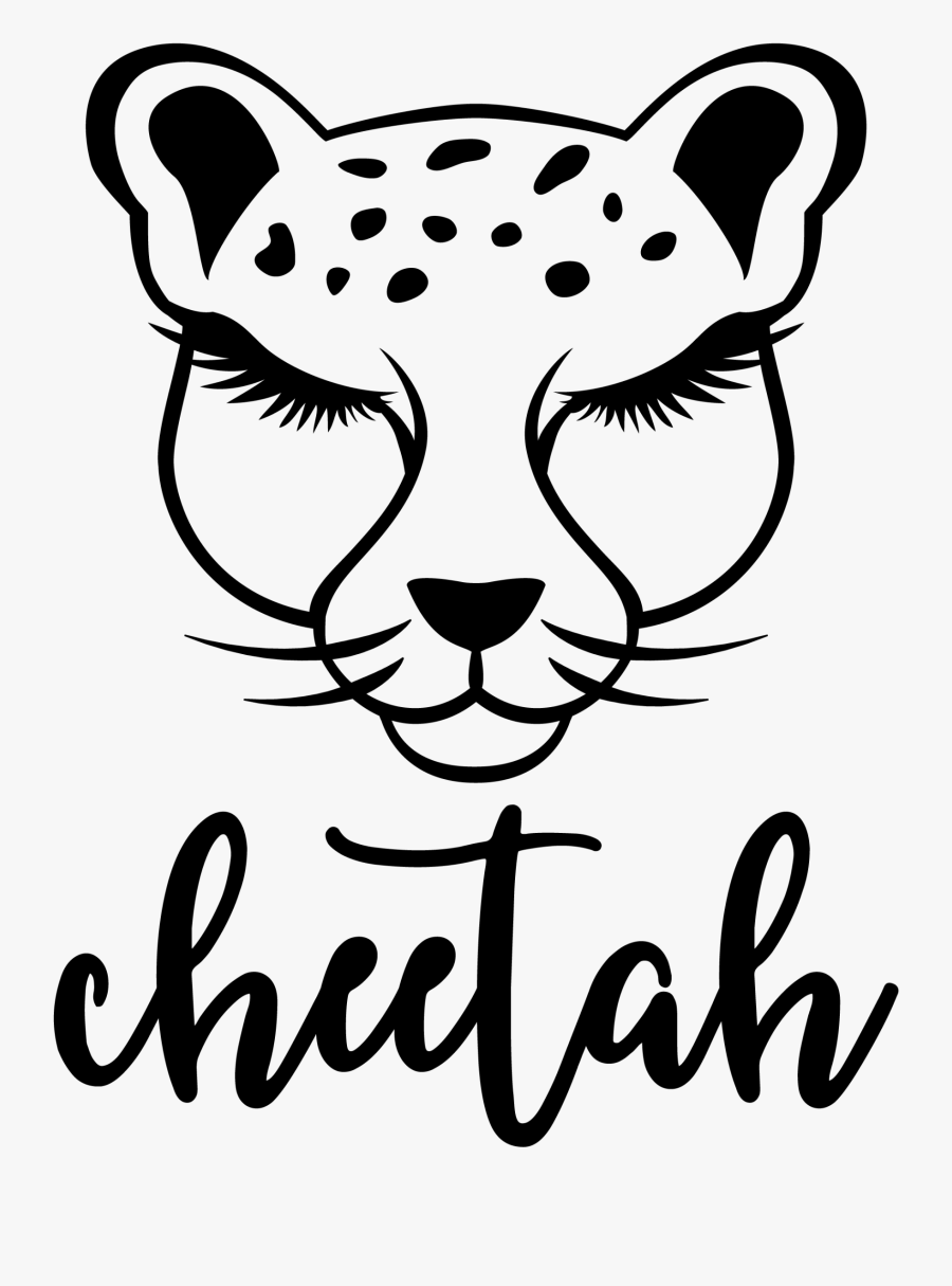 Cheetah Cheetahs Bigcats Bigcat Outline Outlines - Cheetah Svg, Transparent Clipart
