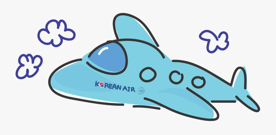 Korean Air Airplane Cartoon Clipart , Png Download - Korean Air Airplane Cartoon, Transparent Clipart