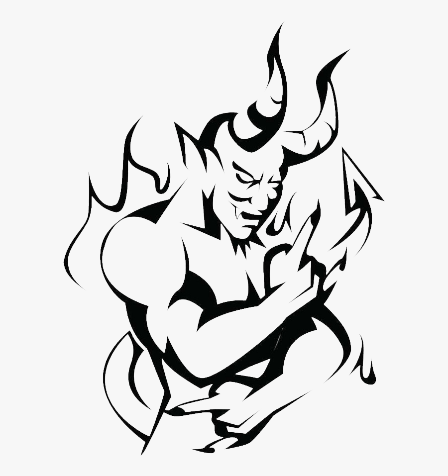 Demonio Blanco Y Negro, Transparent Clipart