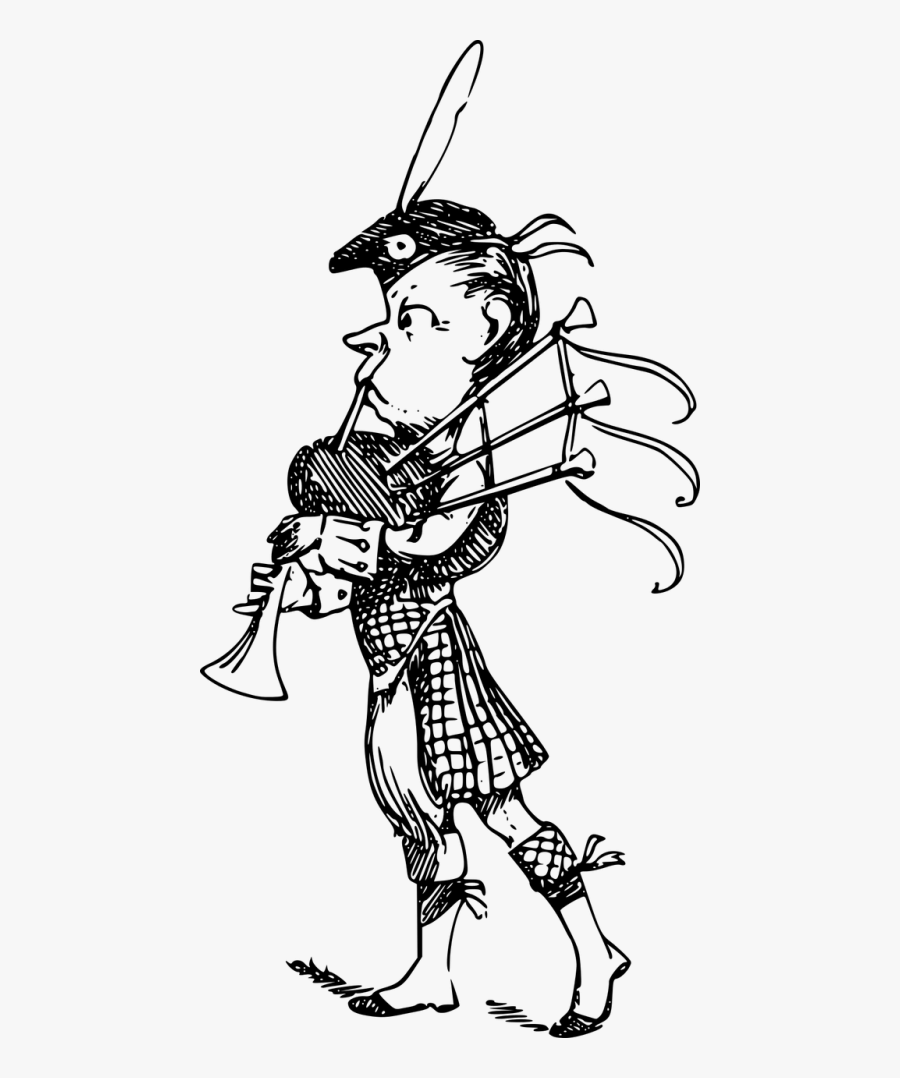 Bagpipes Character Comic - Humour, Transparent Clipart
