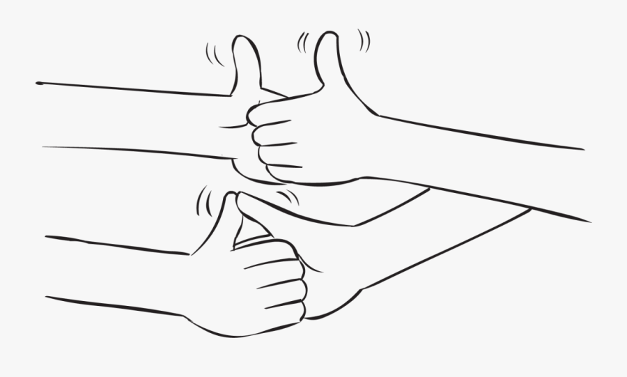 Two Sets Of Hands Gripped In A Fun Thumb Wrestling, Transparent Clipart