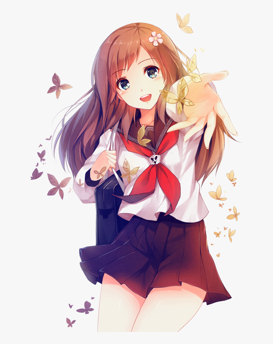 Transparent Anime Girl Clipart - Anime Girl In Uniform, Transparent Clipart