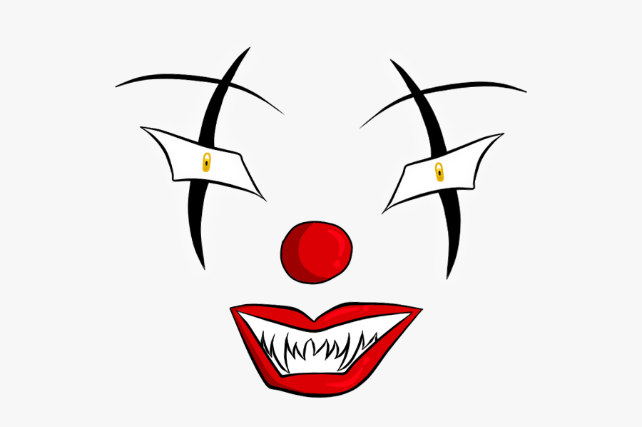 Clip Art Creepy Clown Makeup - Scary Clown Face Png, Transparent Clipart