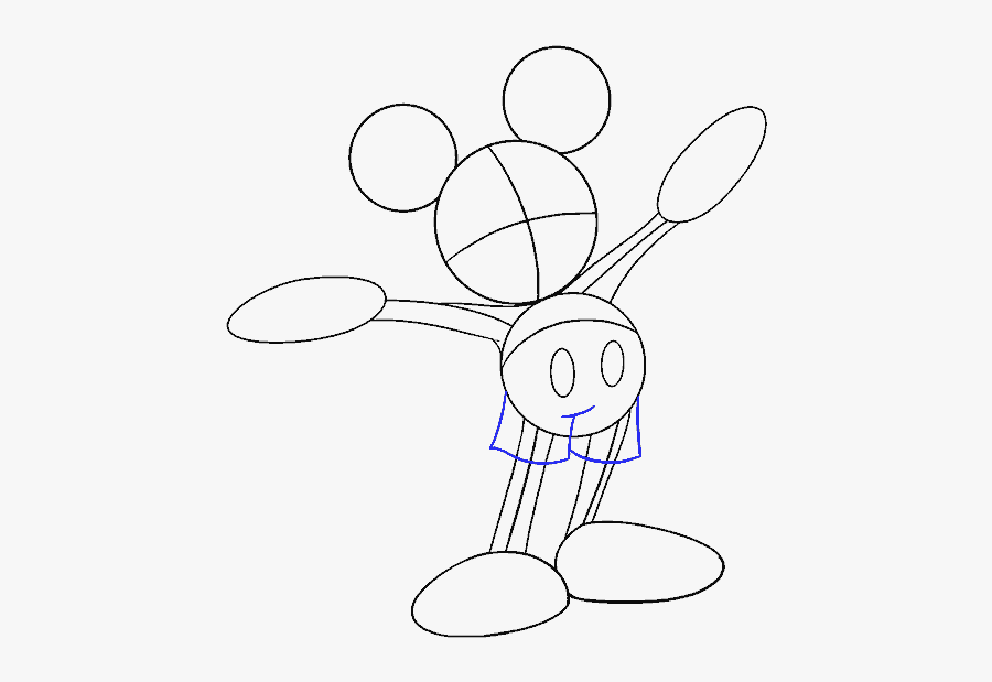 How To Draw Mickey Mouse Easy Drawing Guides - Cartoon, Transparent Clipart