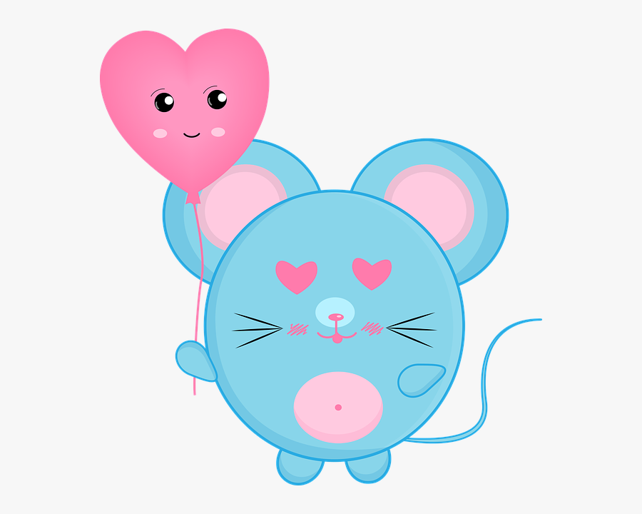 Mouse, Rat, Love, Heart, Valentine, Cute, Lovely - Drawing, Transparent Clipart