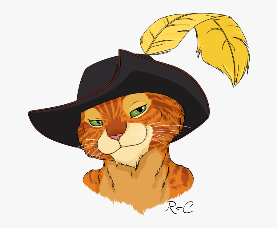Art,small To Medium-sized Cats,headgear,witch Hat,costume - Shrek Puss In Boots Draw, Transparent Clipart