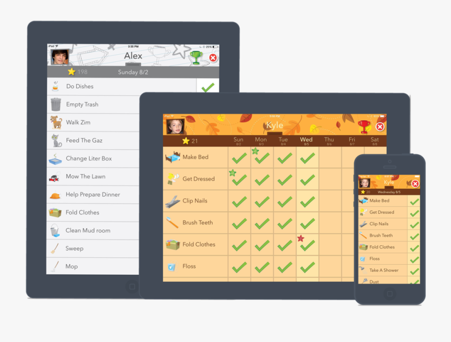 Chore Chart App, Transparent Clipart