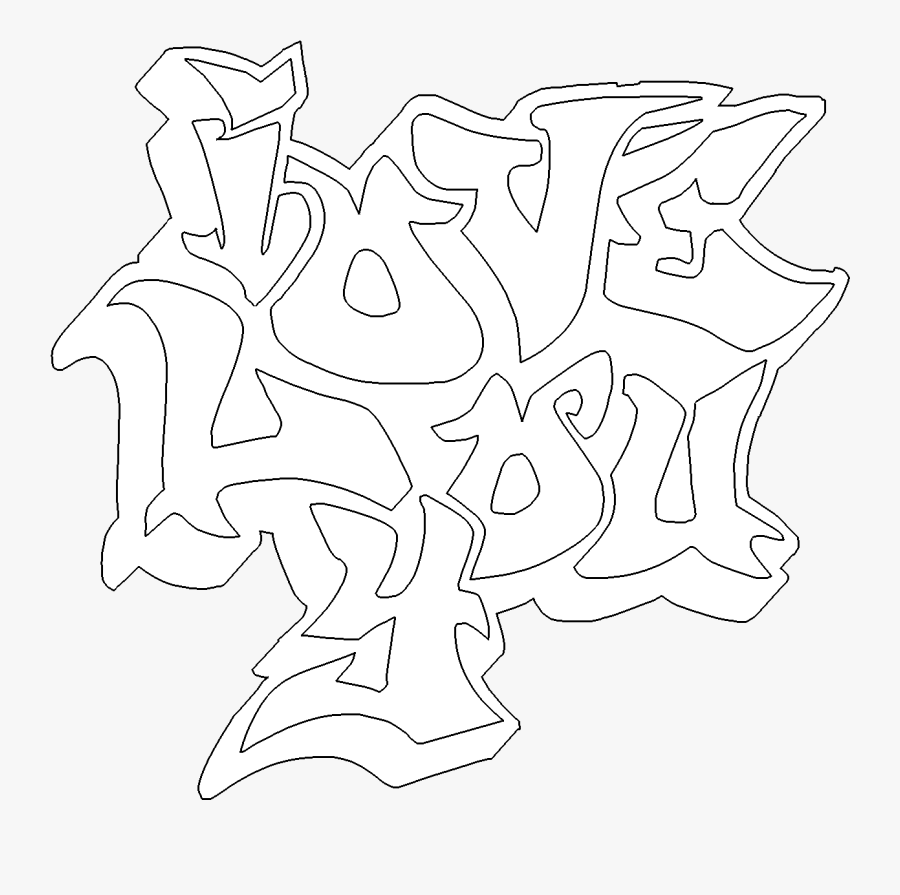 28 Collection Of I Love You Graffiti Coloring Pages - Graffiti I Love You, Transparent Clipart
