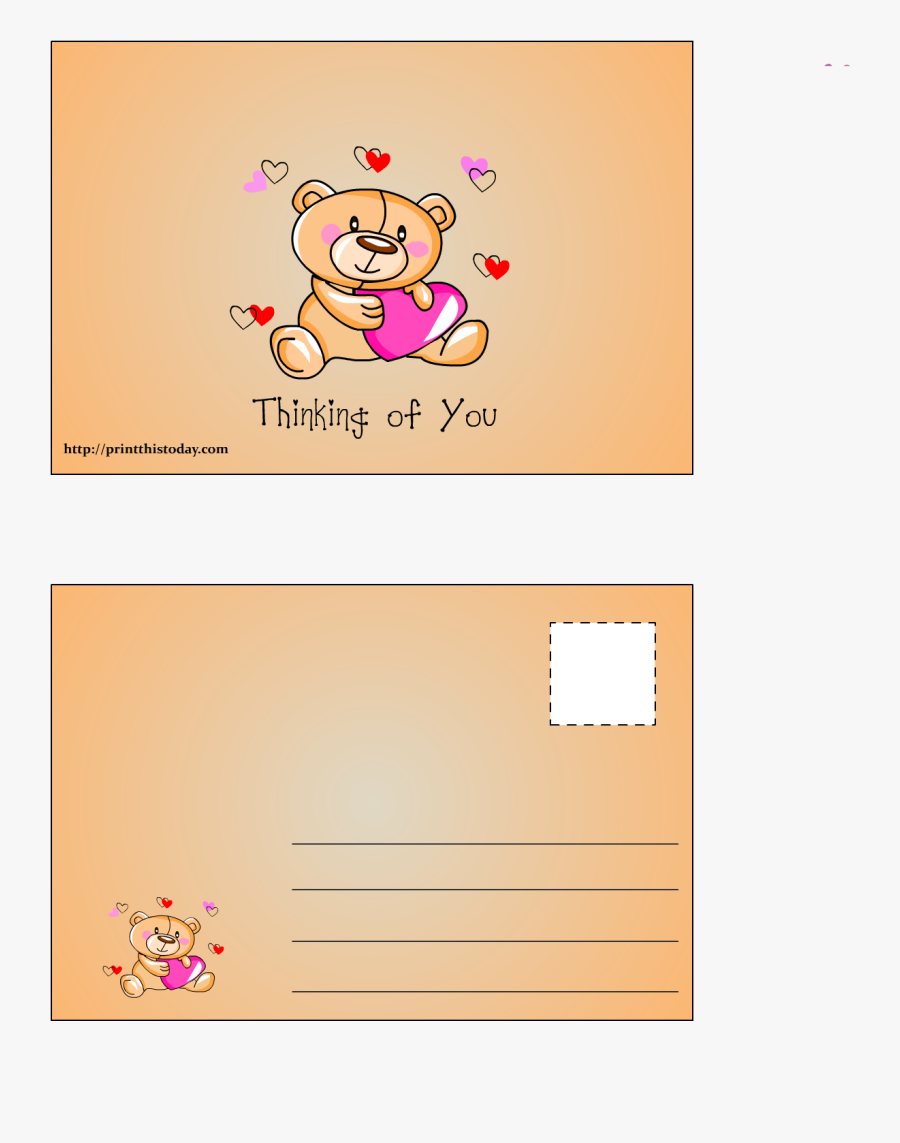 Thinking Of You Postcard - Cartoon, Transparent Clipart