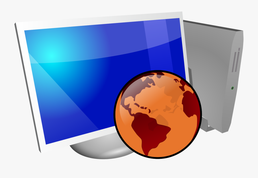Computer And The World Png, Transparent Clipart