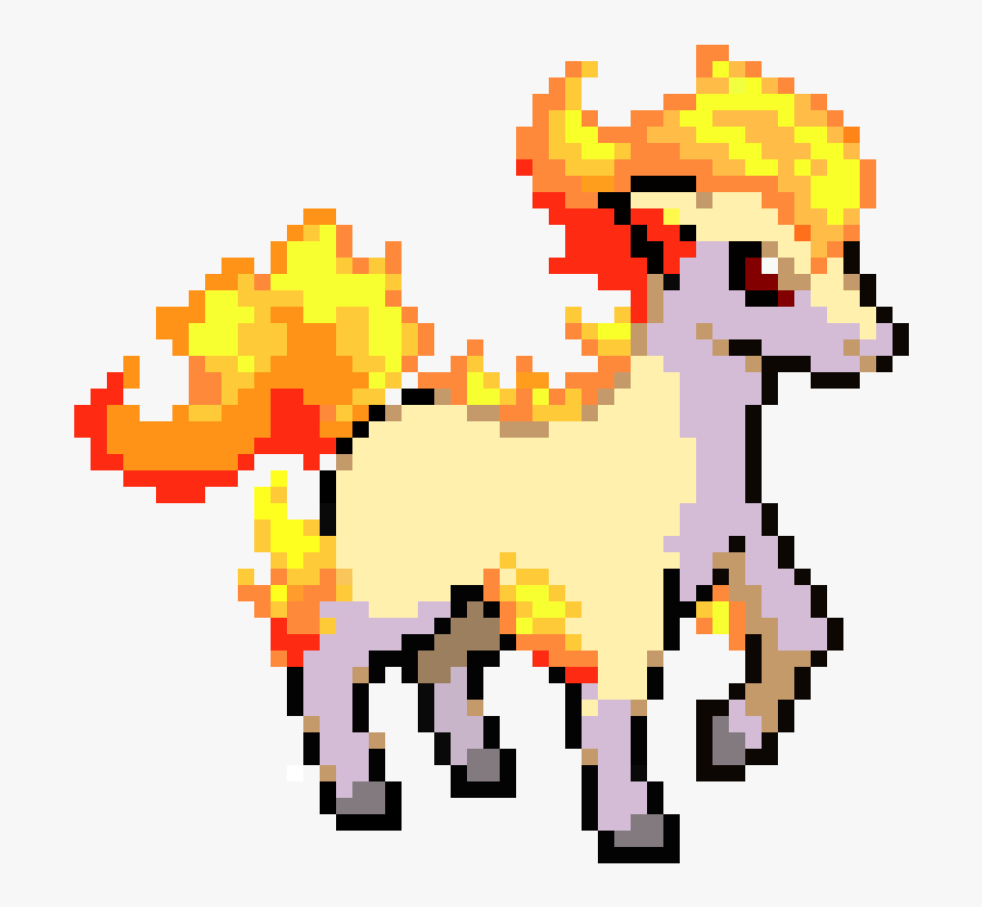 Ponyta Pixel Art Grid Clipart , Png Download - Ponyta Pixel Art, Transparent Clipart