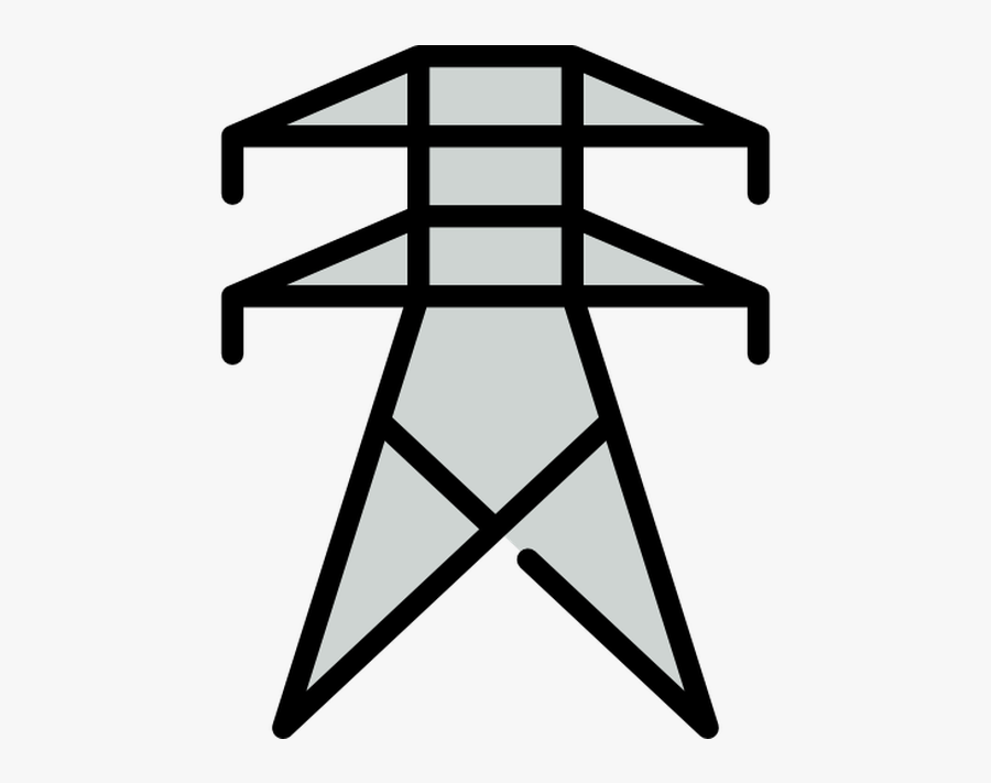 Electric Power Icons Transmission High Electricity - Drawing Picture Of Star, Transparent Clipart