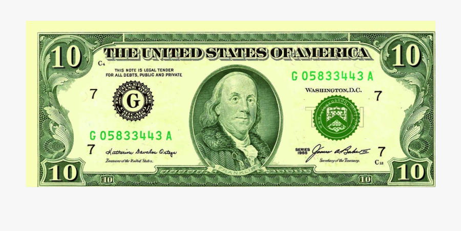 Clip Art United States One Hundred - Old Ben Franklin 100 Dollar Bill, Transparent Clipart