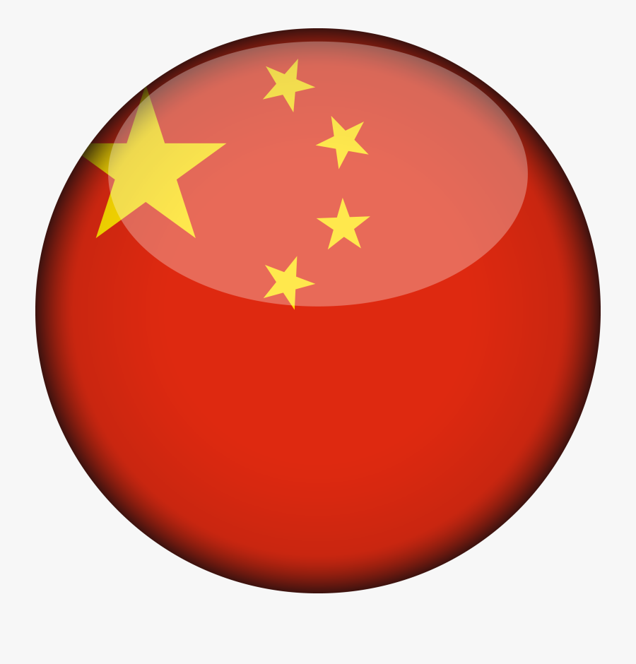 Chinese Flag Png - Round China Flag Vector, Transparent Clipart
