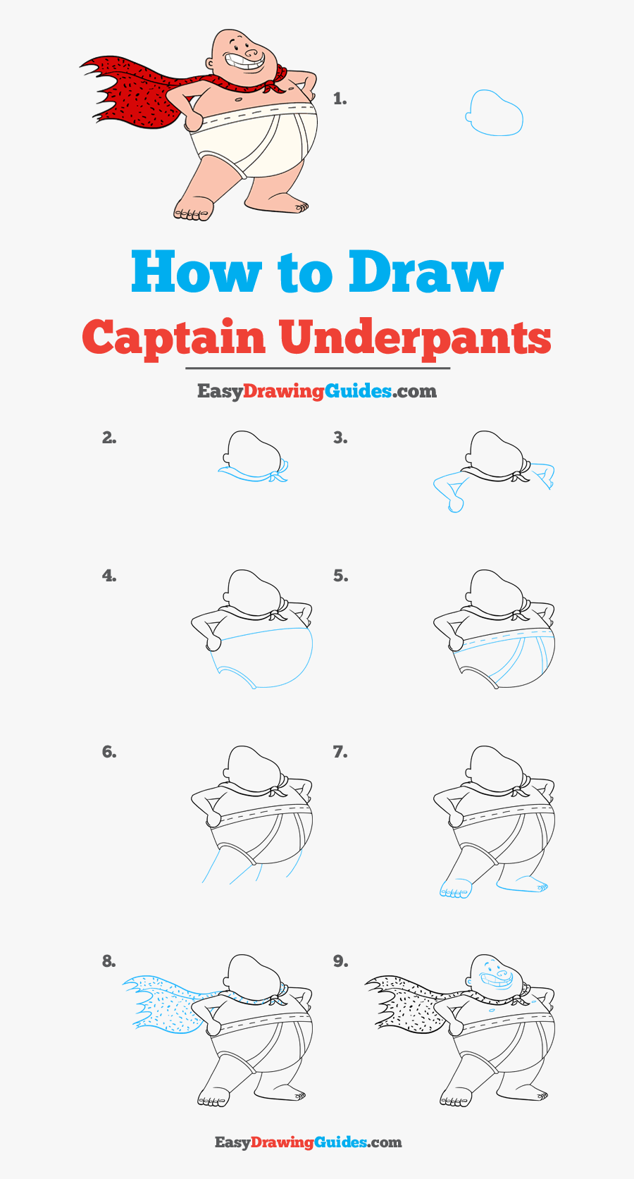 How To Draw Captain Underpants - Captain Underpants Drawing, Transparent Clipart