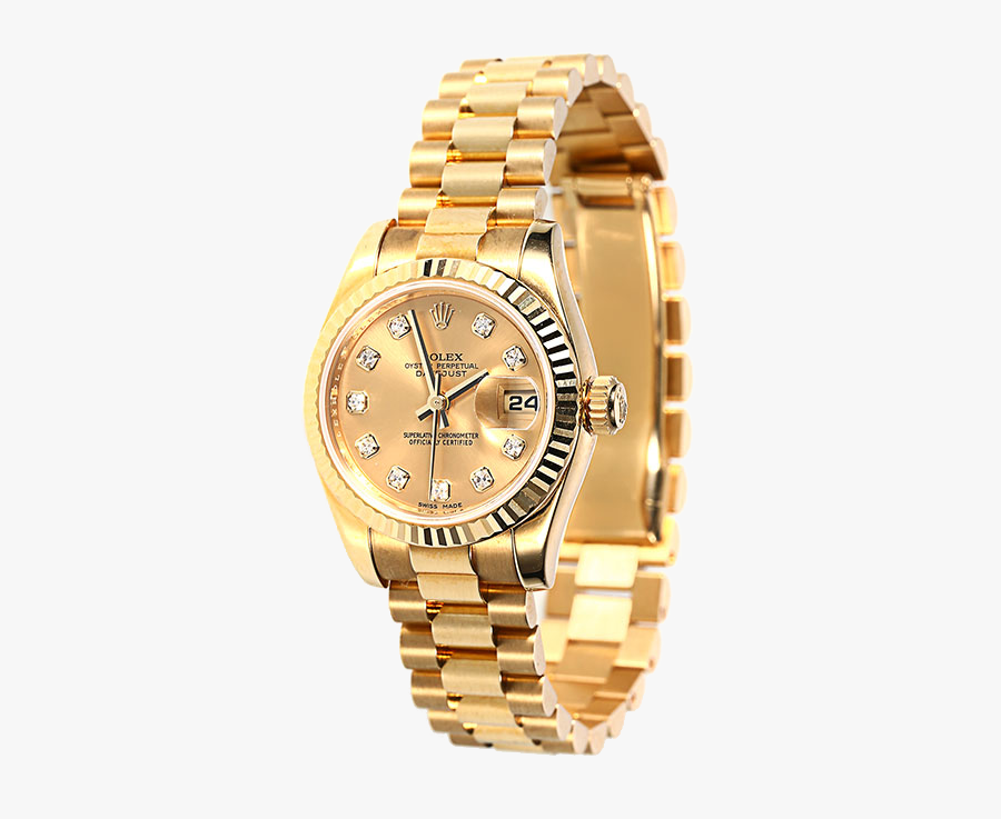 Gold Clock Watch Rolex Watches Mechanical Table Clipart - Rolex Watch Png, Transparent Clipart