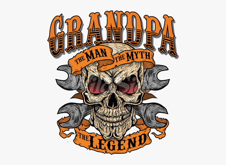 Clipart Clock Grandpa - Skull The Legend The Myth The Man, Transparent Clipart