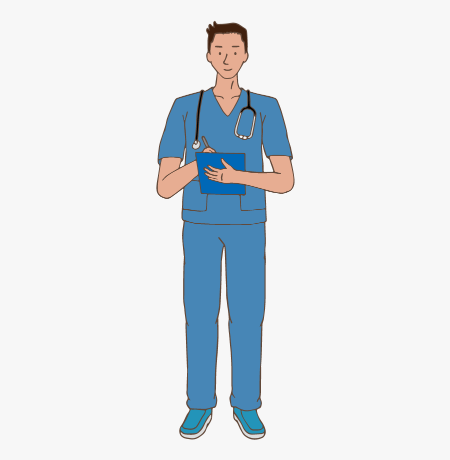 Male Nurse - Standing, Transparent Clipart